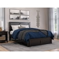 thumbnail image 1 of AFI Oxford 14" Full Wood Platform Bed Frame with Foot Drawer Storage, Espresso, 1 of 7