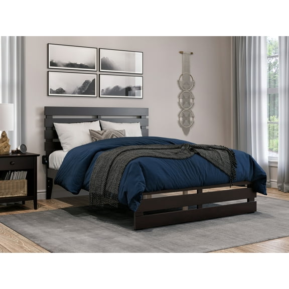 AFI Oxford 14" Full Wood Platform Bed Frame with Headboard and Footboard, Espresso