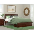 thumbnail image 1 of AFI Oxford 14" Queen Wood Platform Bed Frame with Foot Drawer Storage, Walnut, 1 of 6