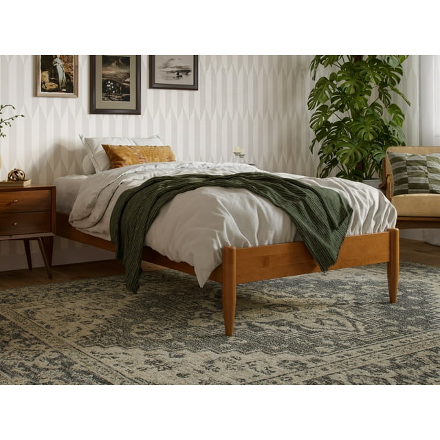 AFI Pasadena 14" Light Toffee Solid Wood Platform Bed, Twin XL