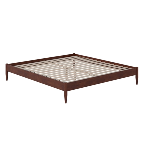 AFI Pasadena 12" Walnut Solid Wood Basic Platform Bed, King