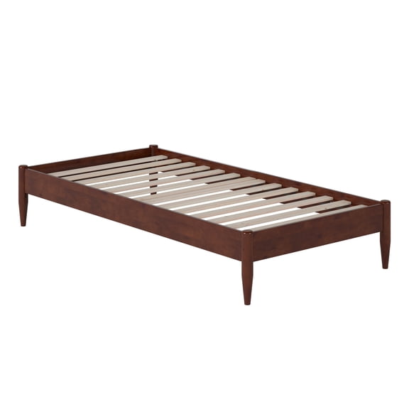 AFI Pasadena 12" Walnut Solid Wood Low Profile Platform Bed, Twin XL