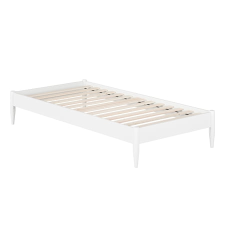 AFI Pasadena 12" White Solid Wood Low Profile Platform Bed, Twin XL
