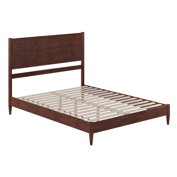 AFI Pasadena Queen Solid Wood Low Profile Platform Bed, Walnut