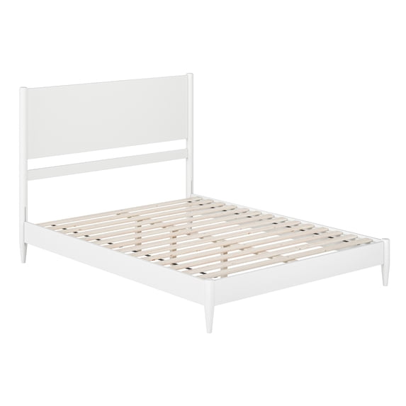 AFI Pasadena Queen Solid Wood Low Profile Platform Bed, White