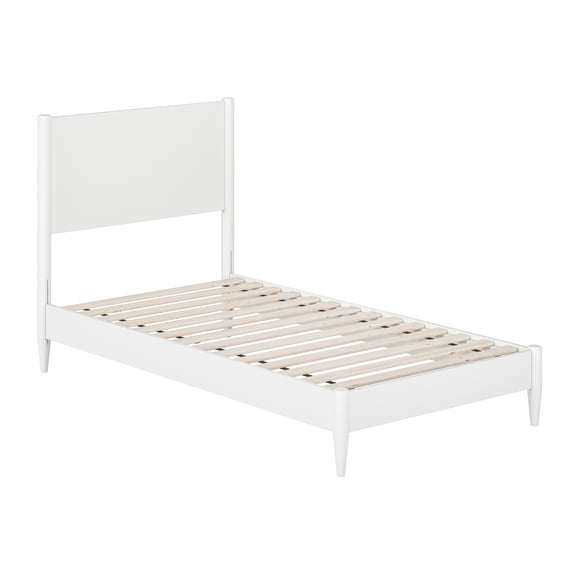 AFI Pasadena Twin Solid Wood Low Profile Platform Bed, White
