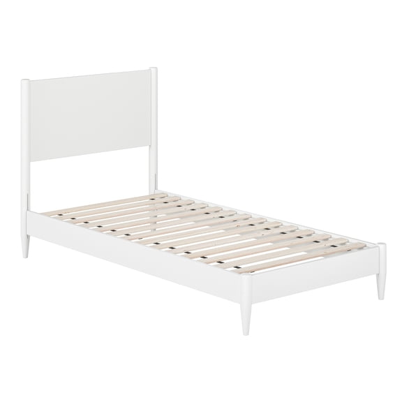 AFI Pasadena Twin-XL Solid Wood Low Profile Platform Bed, White