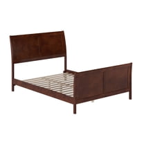 AFI Portland Full Low Profile Platform Bed with Matching Footboard, Walnut