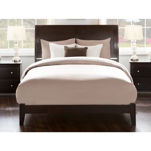 Portland Queen Solid Wood Foundation Bed in Espresso
