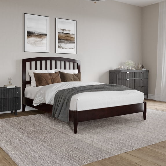 AFI Quincy Full Solid Wood Low Profile Platform Bed, Espresso