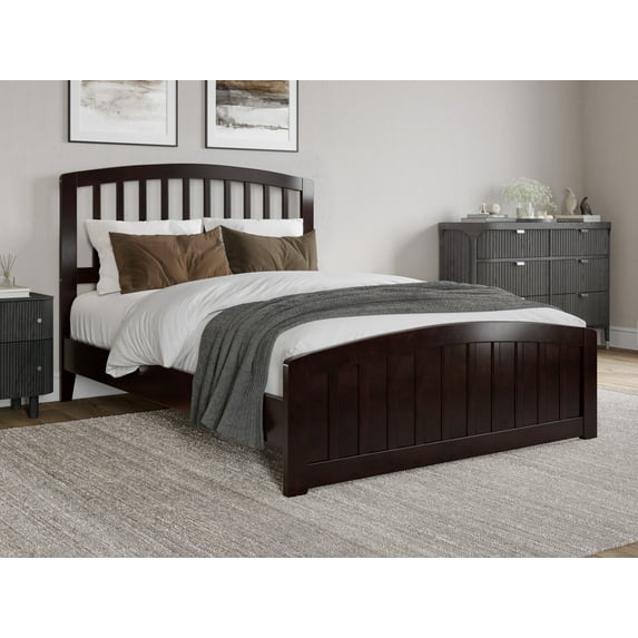 AFI Quincy Full Solid Wood Low Profile Platform Bed with Matching Footboard, Espresso