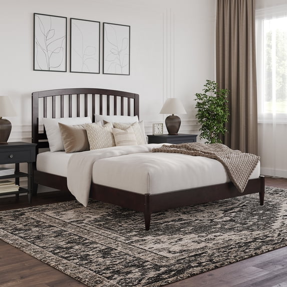 AFI Quincy Queen Solid Wood Low Profile Platform Bed, Espresso