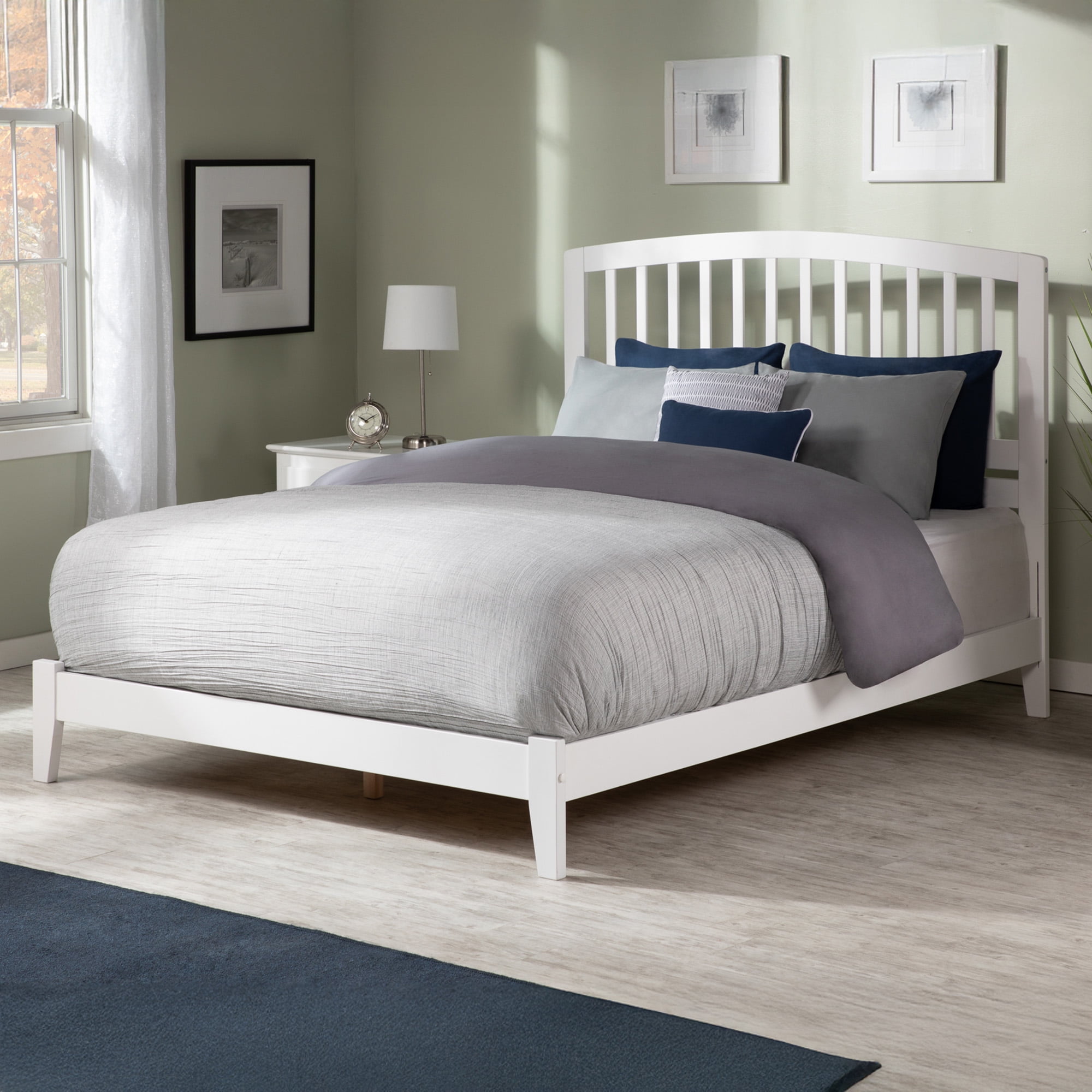 AFI Richmond Full Low Profile Wood Platform Bed, White