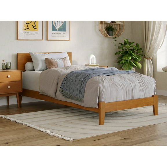 Richmond Full Solid Wood Low Profile Platform Bed in Light Toffee
