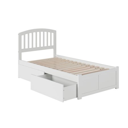 AFI Richmond Platform Bed with Footboard and Storage Drawers White - Twin XL