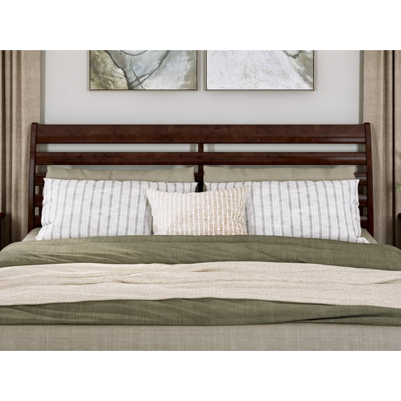 AFI Savannah King Solid Wood Headboard with Attachable Charger, Walnut