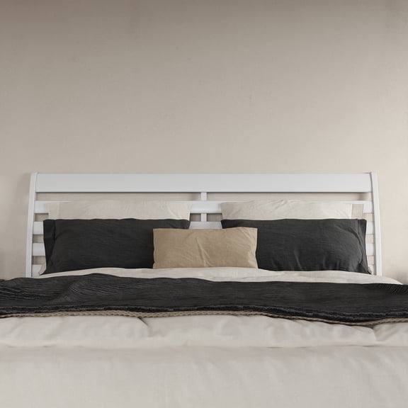 AFI Savannah King Solid Wood Headboard with Attachable Charger, White