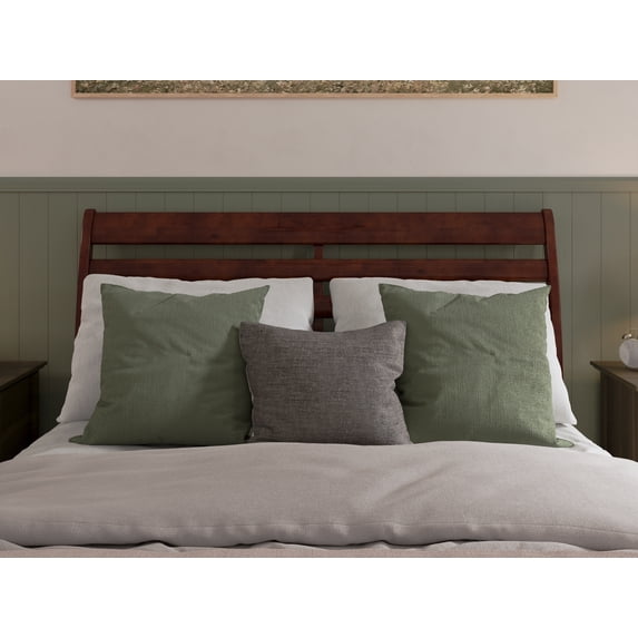 AFI Savannah Queen Solid Wood Headboard with Attachable Charger, Walnut