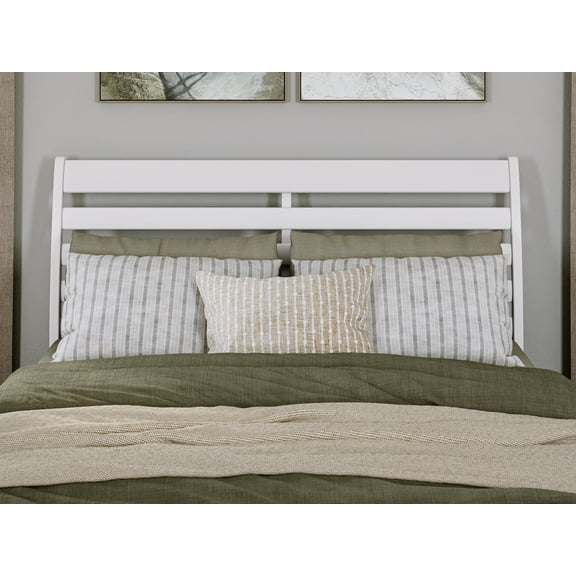 AFI Savannah Queen Solid Wood Headboard with Attachable Charger, White