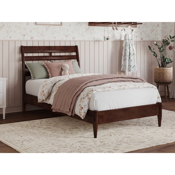AFI Savannah Twin Solid Wood Low Profile Platform Bed, Walnut