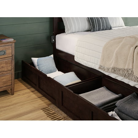 AFI Set of 2 Solid Wood Under Bed Storage Drawers, Twin/Full, Espresso