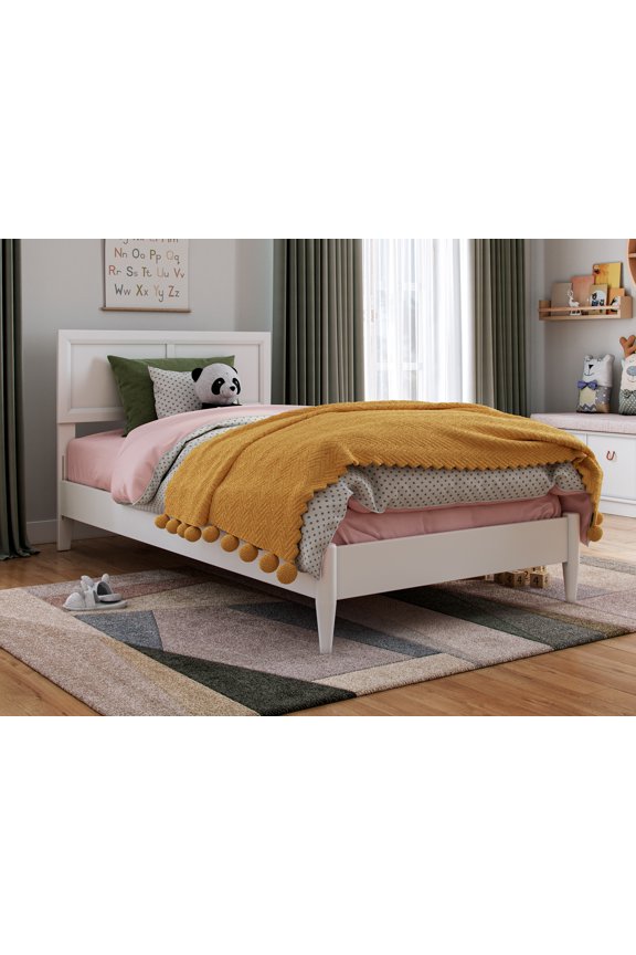 Sophia Twin Wood Low Profile Platform Bed, White