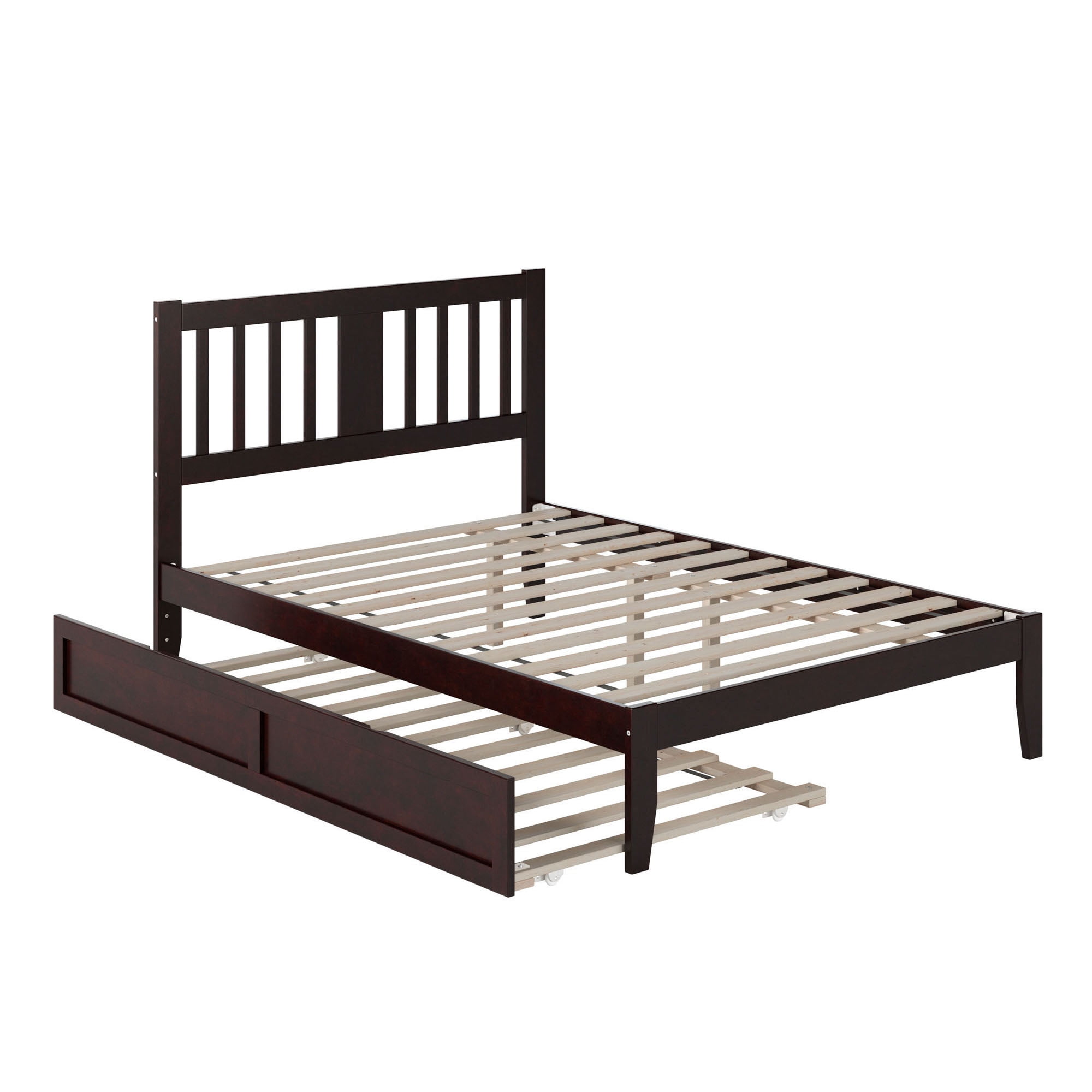 AFI Tahoe 14" Full Wood Platform Bed Frame with Twin Trundle, Espresso