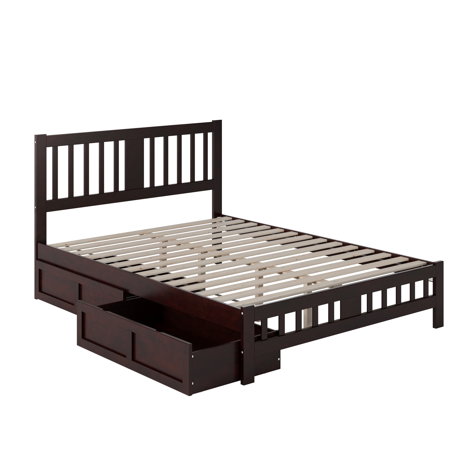 AFI Tahoe Queen Wood Platform Bed with Headboard Footboard & 2 Storage Drawers, Espresso