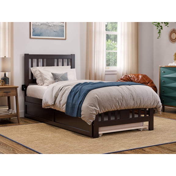 AFI Tahoe Twin-XL Wood Platform Bed with Headboard Footboard & Twin-XL Trundle, Espresso
