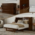 thumbnail image 1 of AFI Tucson Full Murphy Bed Chest with 6" Mattress, Drawer & Charger, Walnut, 1 of 20