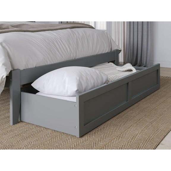 AFI Under Bed Foot Drawer Storage Drawer for Platform Beds, Queen, Grey