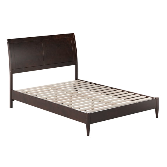 AFI Valencia Full Solid Wood Low Profile Sleigh Platform Bed, Espresso