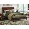 thumbnail image 1 of AFI Valencia Full Solid Wood Low Profile Sleigh Platform Bed, Walnut, 1 of 12