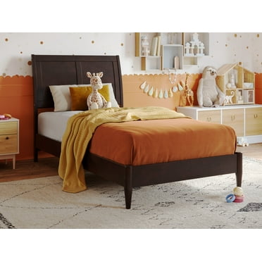 AFI Valencia Twin Solid Wood Low Profile Sleigh Platform Bed, Espresso