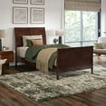 thumbnail image 1 of AFI Valencia Twin XL Low Profile Sleigh Platform Bed with Matching Footboard, Walnut, 1 of 13