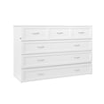 thumbnail image 1 of AFI Vivian Queen Solid Wood Murphy Bed Chest with Drawer & Charger, White, 1 of 7