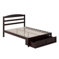 thumbnail image 1 of AFI Warren 14" Full Wood Platform Bed Frame with Foot Drawer Storage, Espresso, 1 of 14
