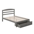 thumbnail image 1 of AFI Warren 14" Full Wood Platform Bed Frame with Foot Drawer Storage, Grey, 1 of 14