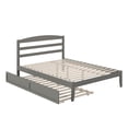 thumbnail image 1 of AFI Warren 14" Full Wood Platform Bed Frame with Twin Trundle, Grey, 1 of 14