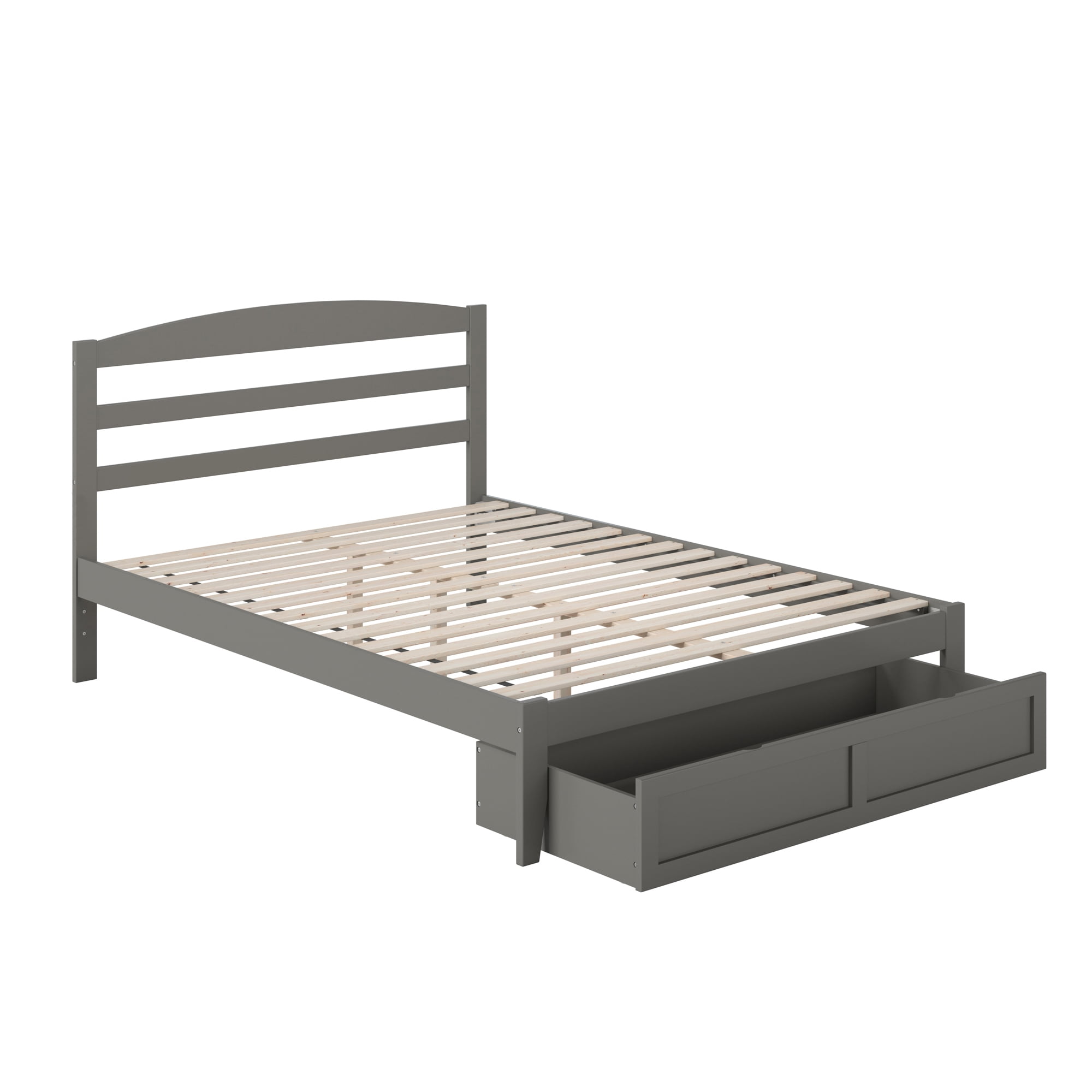 AFI Warren 14" Queen Wood Platform Bed Frame with Foot Drawer Storage, Grey
