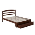 thumbnail image 1 of AFI Warren 14" Queen Wood Platform Bed Frame with Foot Drawer Storage, Walnut, 1 of 14
