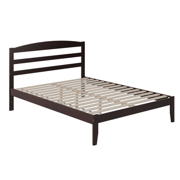 AFI Warren 14" Queen Wood Platform Bed Frame with Slatted Headboard, Espresso