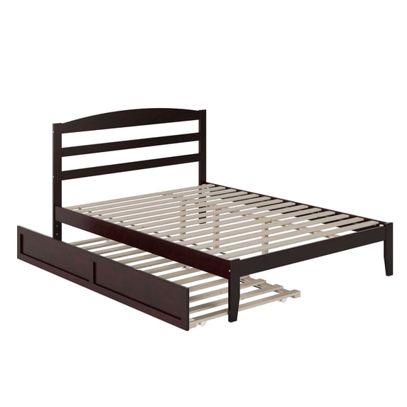 AFI Warren 14" Queen Wood Platform Bed Frame with Twin-XL Trundle, Espresso