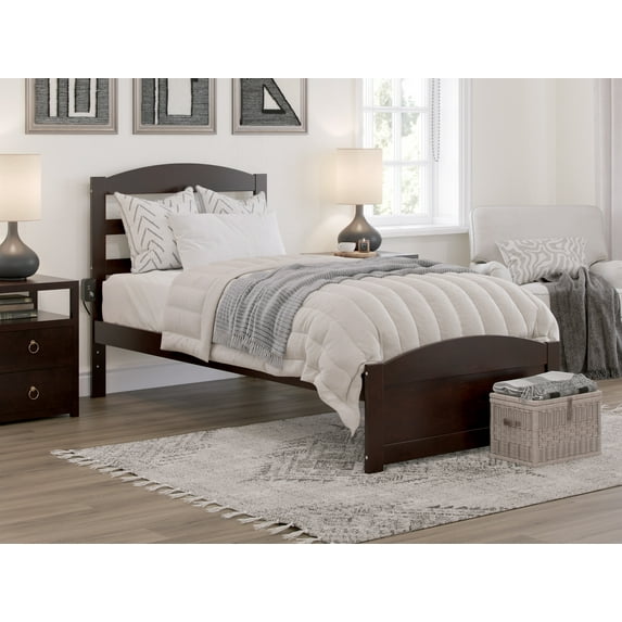 AFI Warren 14" Twin Wood Platform Bed Frame with Headboard and Footboard, Espresso