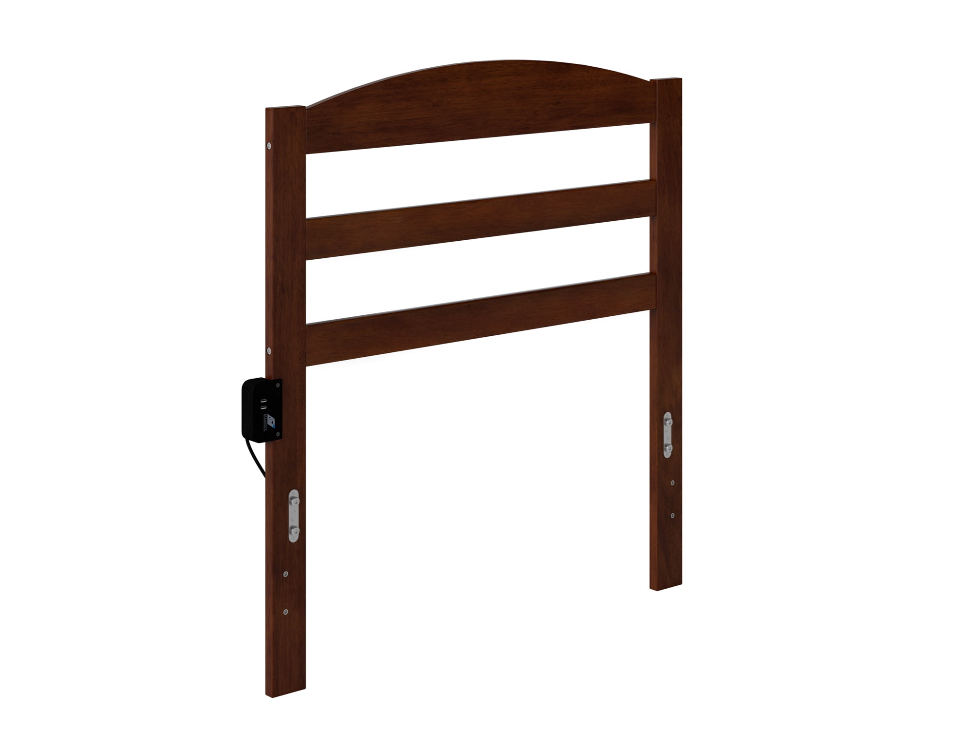 AFI Warren Arched Slatted Wood Headboard with 2 USB Ports, Twin, Walnut