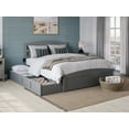 thumbnail image 1 of AFI Warren Full Wood Platform Bed with Headboard Footboard & 2 Storage Drawers, Grey, 1 of 15