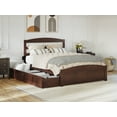 thumbnail image 1 of AFI Warren Full Wood Platform Bed with Headboard Footboard & 2 Storage Drawers, Walnut, 1 of 15