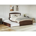 thumbnail image 1 of AFI Warren Full Wood Platform Bed with Headboard Footboard & Twin Trundle, Walnut, 1 of 15