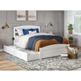 thumbnail image 1 of AFI Warren Queen Wood Platform Bed with Headboard Footboard & 2 Storage Drawers, White, 1 of 15
