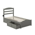 thumbnail image 1 of AFI Warren Solid Wood Twin Bed w/ Footboard & 2 Drawers in Gray, 1 of 10